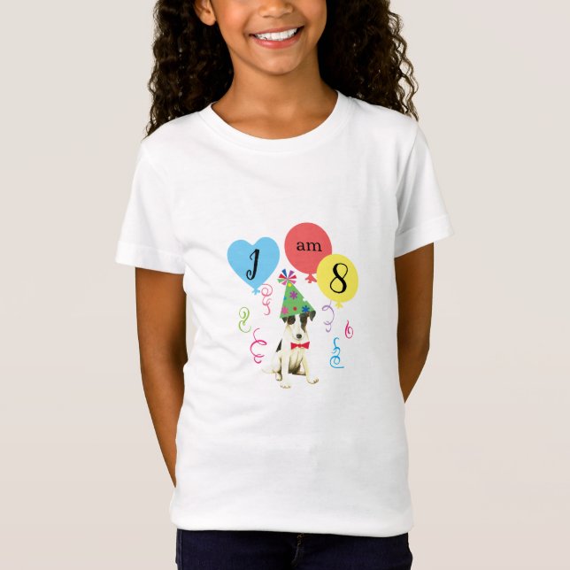 Camiseta Balões de festa de aniversário Suave Raposa Terrie (Frente)