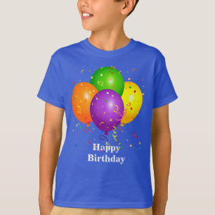 Camiseta Balões de Festa de "Feliz Aniversário"