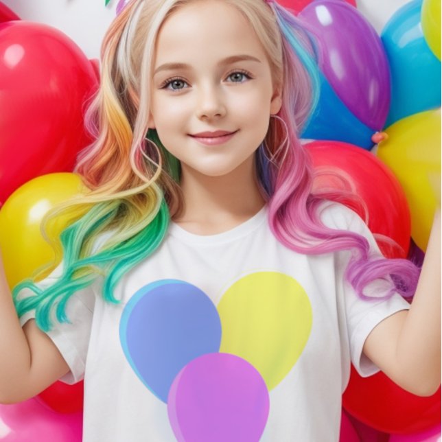 Camiseta Balões de partido de cor múltipla (Cute party balloons t-shirt for  parties and celebrations. Add a party touch to your look.)