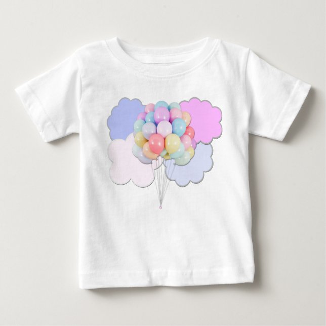 Camiseta Balões de Pastel em Nuvens Camiseiros (Frente)