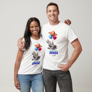 Camiseta Balões de Planeta de Astronauta Engraçado - Precis