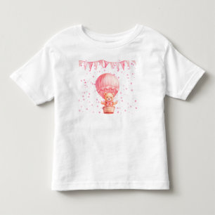 Camiseta Balões de Urso de Pelúcia Rosa 