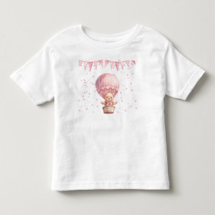 Camiseta Balões de Urso de Pelúcia Rosa