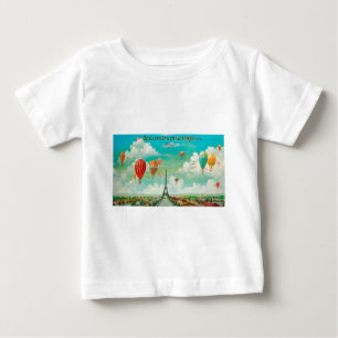 Camiseta Balões de vintagem PixDezines/eiffel/paris