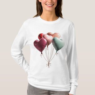 Camiseta 🎈 Balões do Coração 3D impressionantes - Perfeito