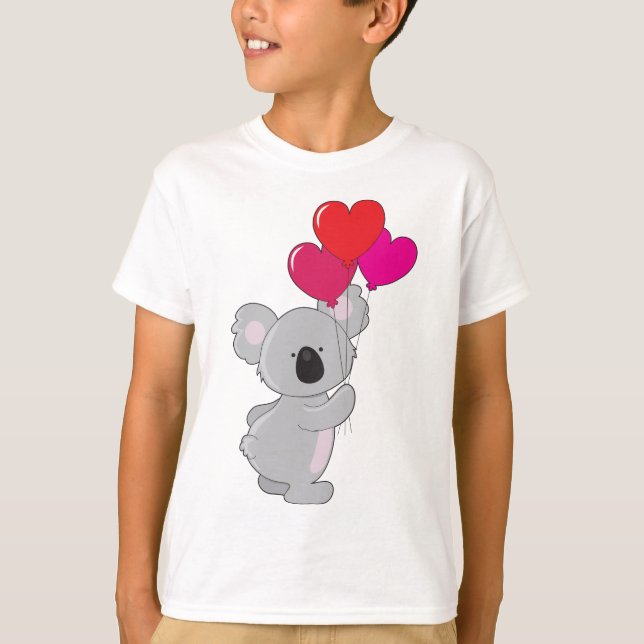Camiseta Balões do coração do Koala (Frente)