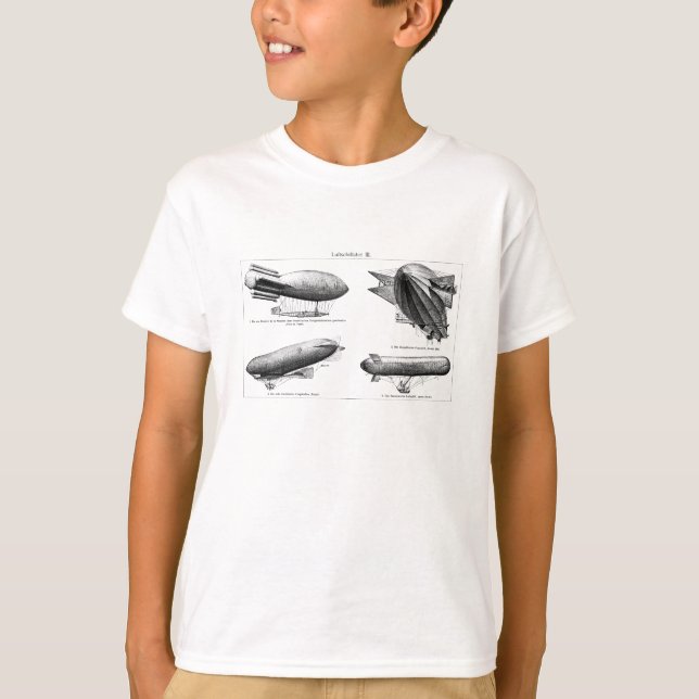 Camiseta Balões dos zepelins dos dirigíveis do hidrogênio (Frente)