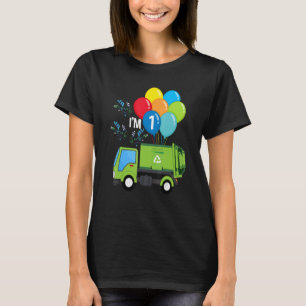 Camiseta Balões verdes de veículos de primeiro aniversario