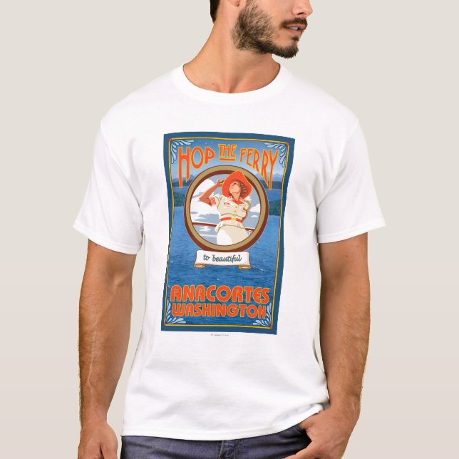 Camiseta Balsa da equitação da mulher - Anacortes (Frente)