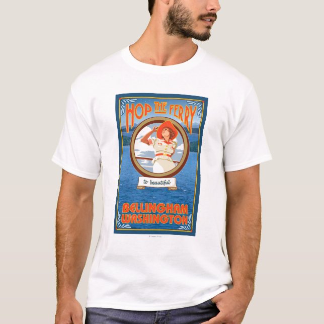 Camiseta Balsa da equitação da mulher - Bellingham, (Frente)