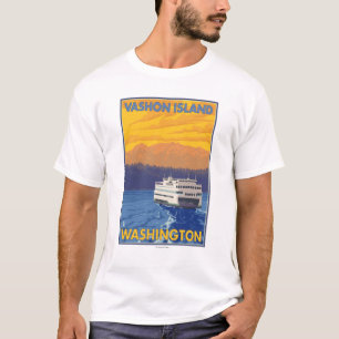 Camiseta Balsa e montanhas - ilha de Vashon,