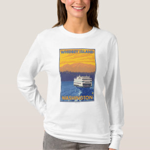Camiseta Balsa e montanhas - ilha de Whidbey, Washington
