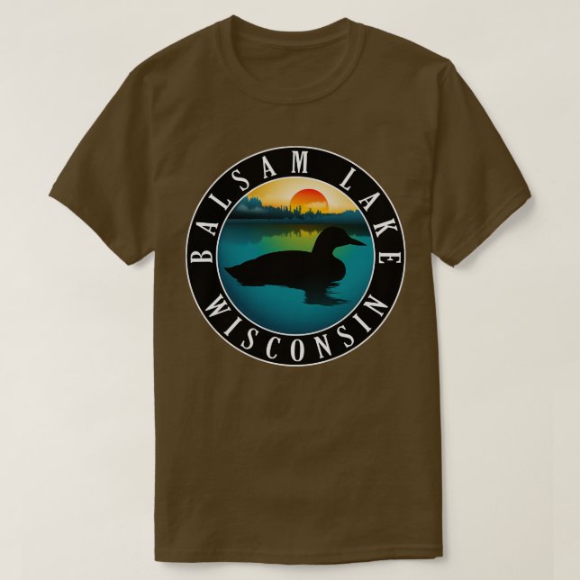 Camiseta Balsam Lake Wisconsin Loon (Frente do Design)