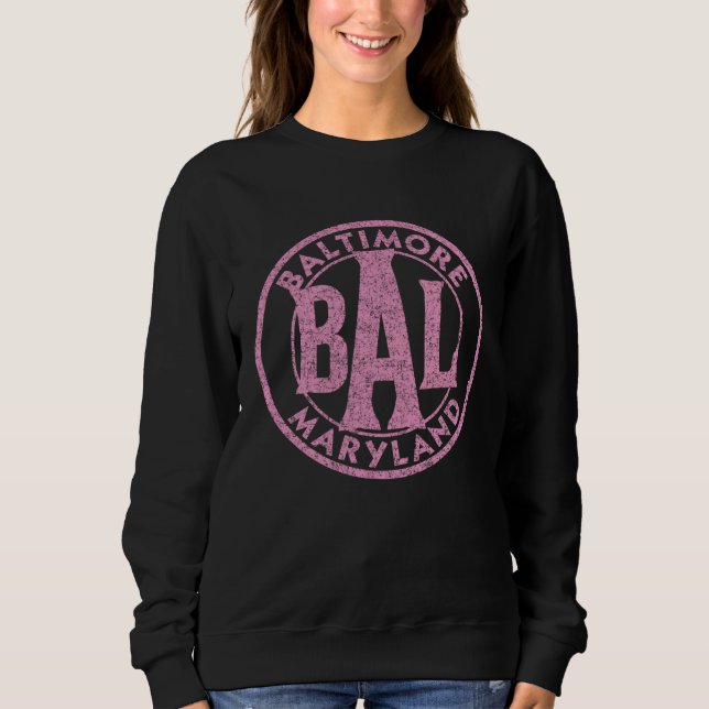 Camiseta Baltimore BAL Circle Sign Distressed Pink Print (Frente)