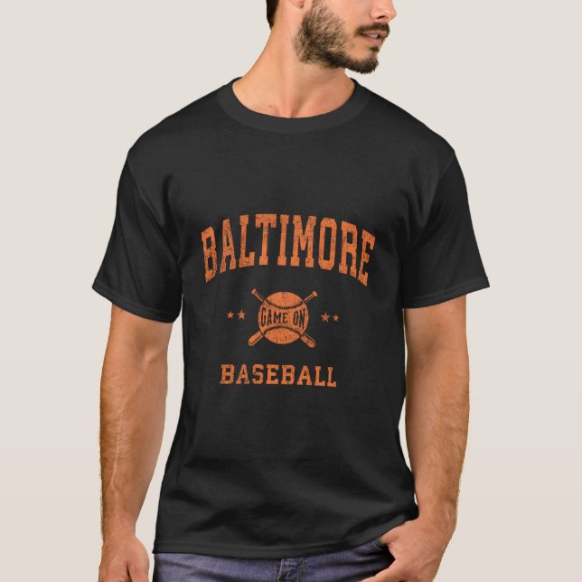 Camiseta Baltimore Beisebol Retrô (Frente)