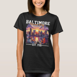 Camiseta Baltimore Charm City Cityscape