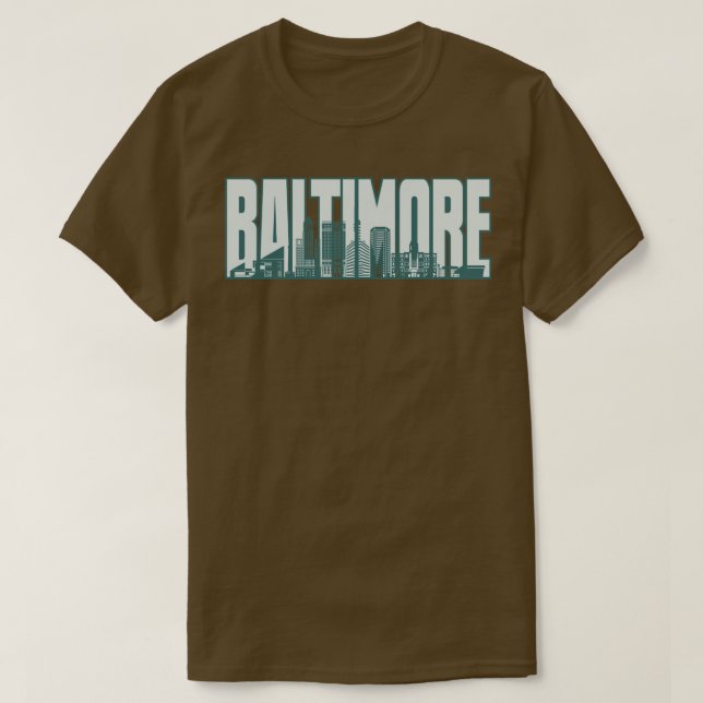 Camiseta Baltimore City Skyline USA 1 (Frente do Design)