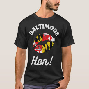 Camiseta Baltimore Hon Maryland Girl Lábios de Sinalizador
