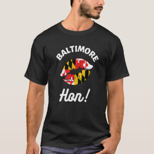 Camiseta Baltimore Hon Maryland Girl Lábios de Sinalizador 