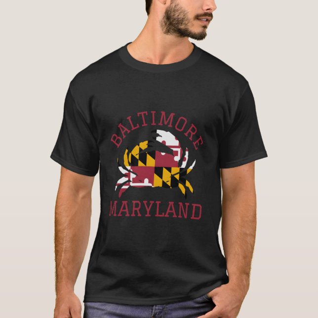 Camiseta Baltimore Maryland Crab State Viagem (Frente)