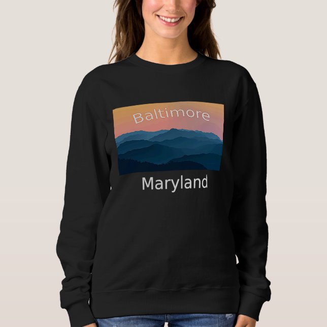 Camiseta Baltimore Maryland Mountain sunset hometown (Frente)