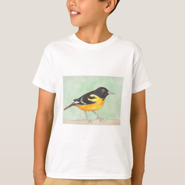 Camiseta Baltimore Oriole aquarela pintada (Frente)