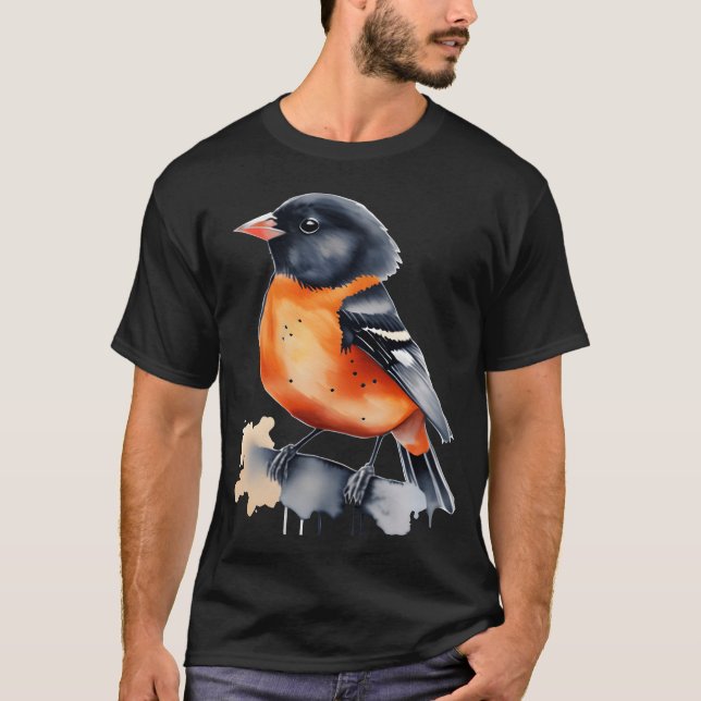 Camiseta Baltimore Oriole Wild Bird, engraçado (Frente)