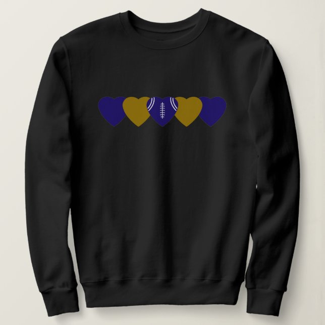Camiseta Baltimore Ravens Heart Dark (Frente do Design)