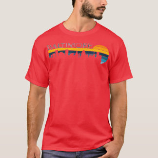 Camiseta Baltimore Skyline Vintage Retro Sunset Baltimore