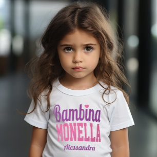 Camiseta Bambina Monella Engraçado Menininha Italiana