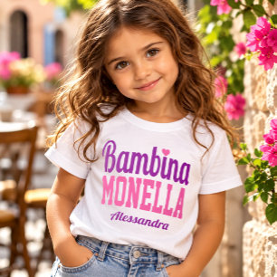 Camiseta Bambina Monella Garotinha Italiana Engraçada