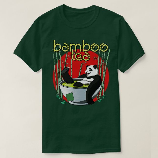 Camiseta Bamboo Tea Drinker Panda (Frente do Design)