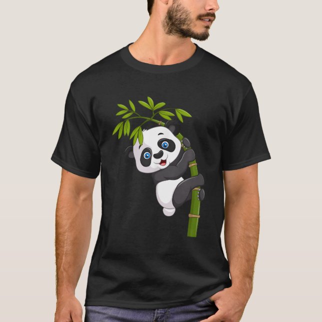 Camiseta Bambu, Bobo De Urso Panda Subindo (Frente)