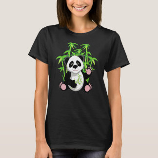 Camiseta Bambu Comido Panda Cuja Boca É Comida Em Animais D