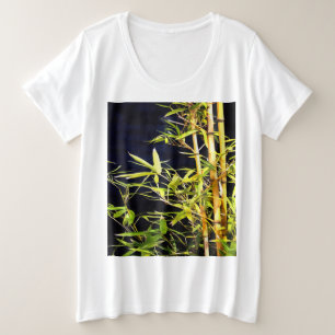 Camiseta Bambu Foliage Arte Tropical Em Preto