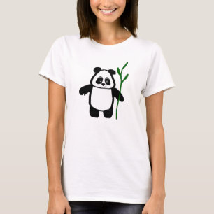 Camiseta Bambu o Tshirt das senhoras da panda