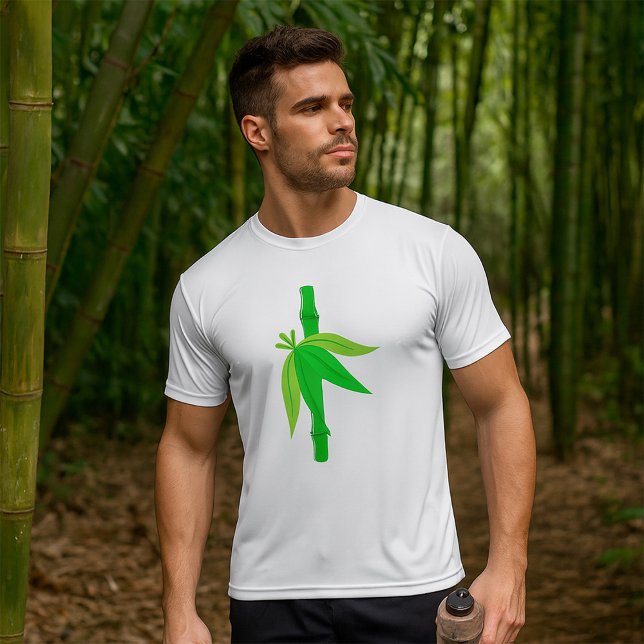 Camiseta Bambu Verde com Folhas Tropicais (Criador carregado)