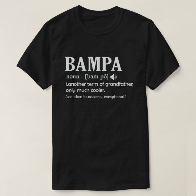 Camiseta  Bampa Definição Engraçada Significa Legal Oferta  (Frente do Design)