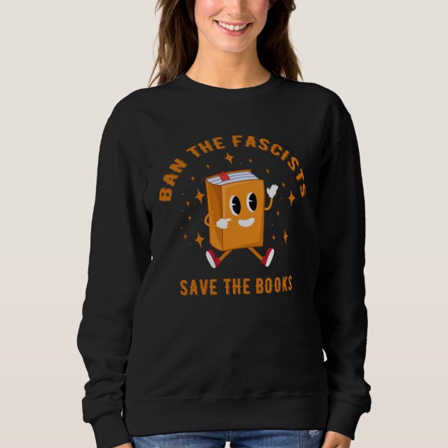 Camiseta Ban The Fascists Save The Books Funny Book (Frente)