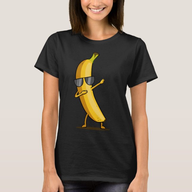 Camiseta Banana amarela do Dabbin - fruta de dança engraçad (Frente)