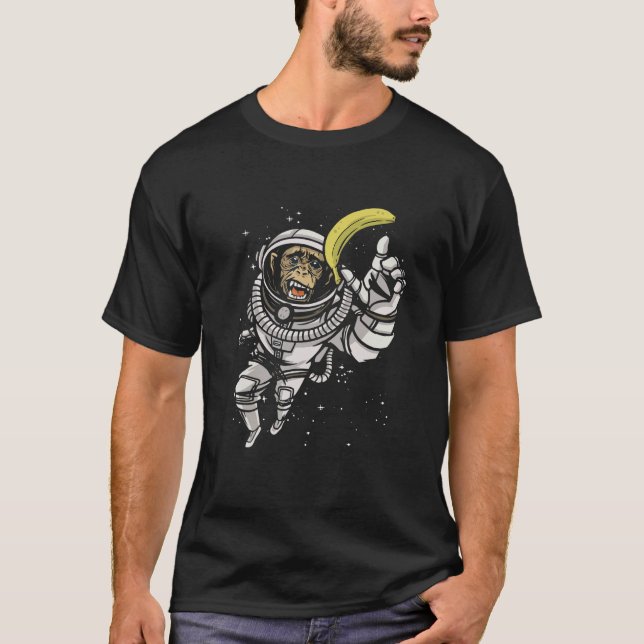 Camiseta Banana Astronaut In Space Monkey Vegan Food Banana (Frente)