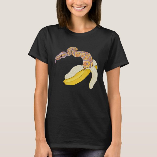 Camiseta Banana Ball Python Cobra Réptil Herpetólogo Oph (Frente)