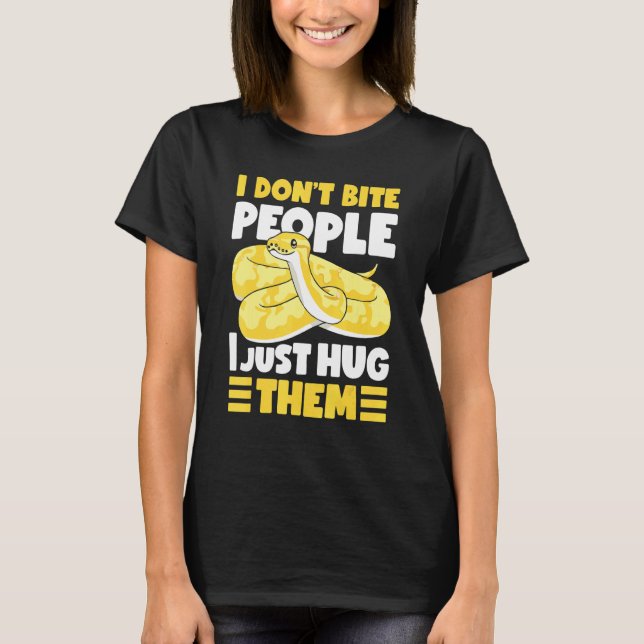Camiseta Banana Ball Python I Don't Bite People I Just Hug  (Frente)