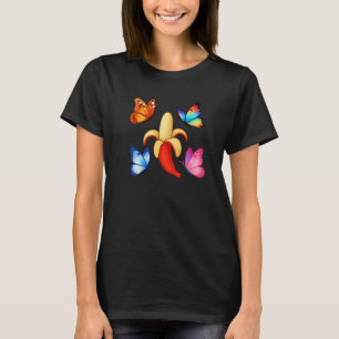 Camiseta Banana com Borboletas Coloridas