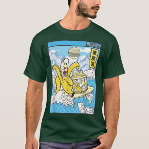 Camiseta Banana com Cartonagem de Leite Navegando no Japão 