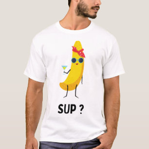 Camiseta Banana com óculos vegetarianos frutas veganos bana