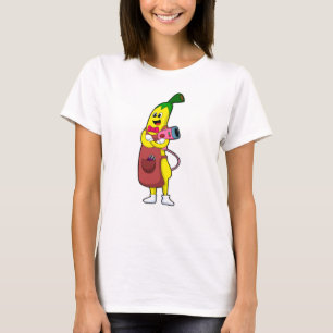 Camiseta Banana como cabeleireiro com secador de cabelo