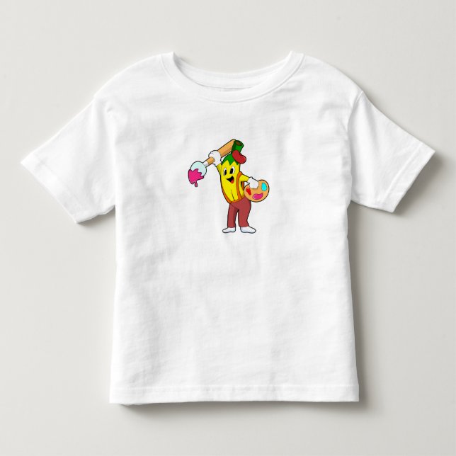 Camiseta Banana como Pincel com Pincel de Tinta (Frente)