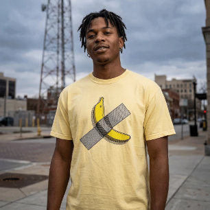 Camiseta Banana da Pop Art e Gráfico de Fita Adesiva com Me