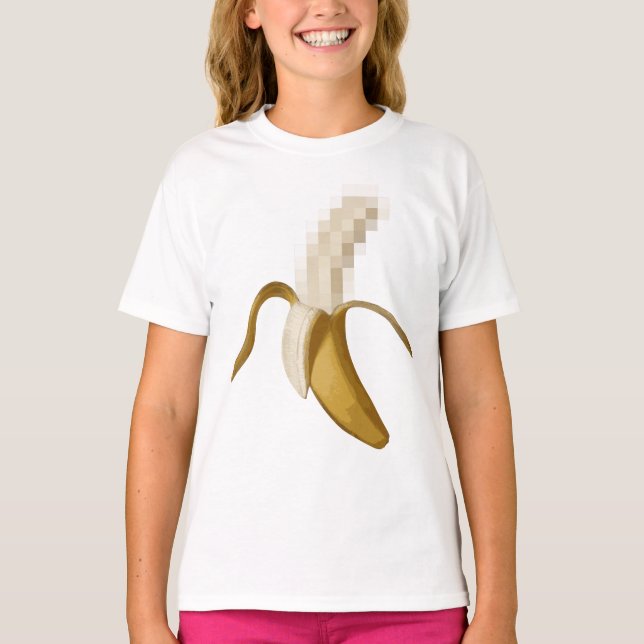 Camiseta Banana descascada censurada suja (Frente)